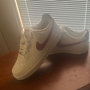 Nike White and Maroon Sneakers